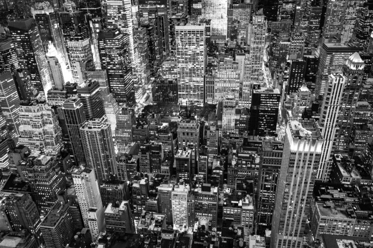 Black and white aerial of Manhattan, New York City | Matthew Hoyos