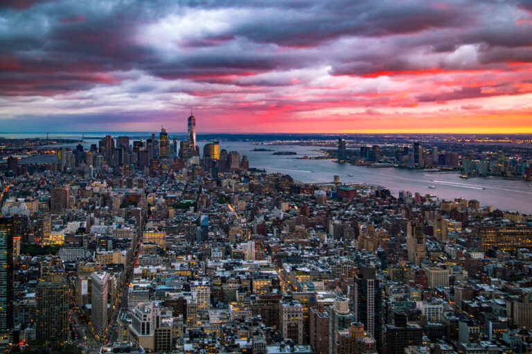 New York City skyline at sunset from above | Matthew Hoyos