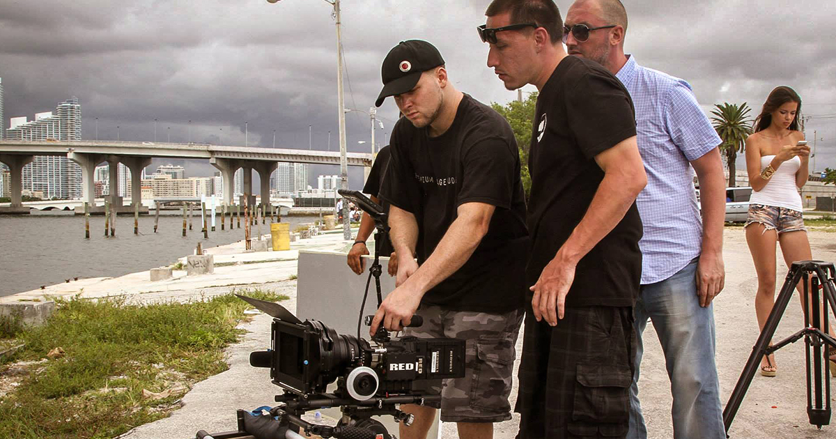 Matthew Hoyos directing a video shoot